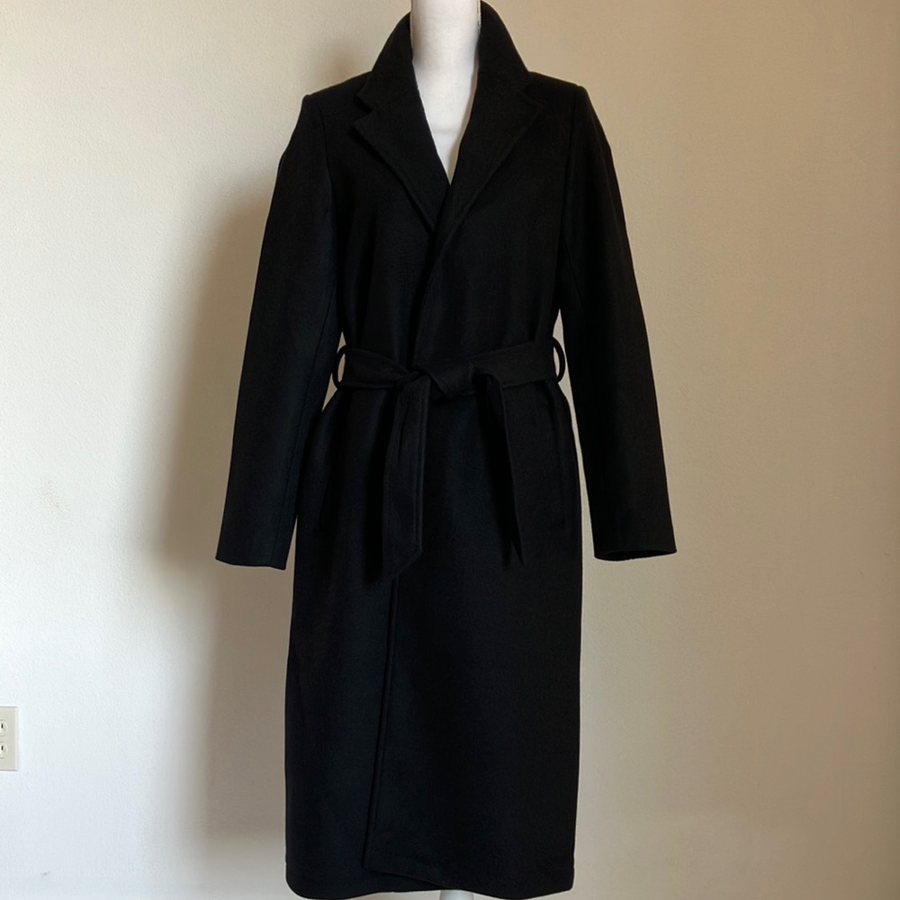 Old Navy NWT Small TALL Oversized Soft-Brushed Long Wrap Coat, Black